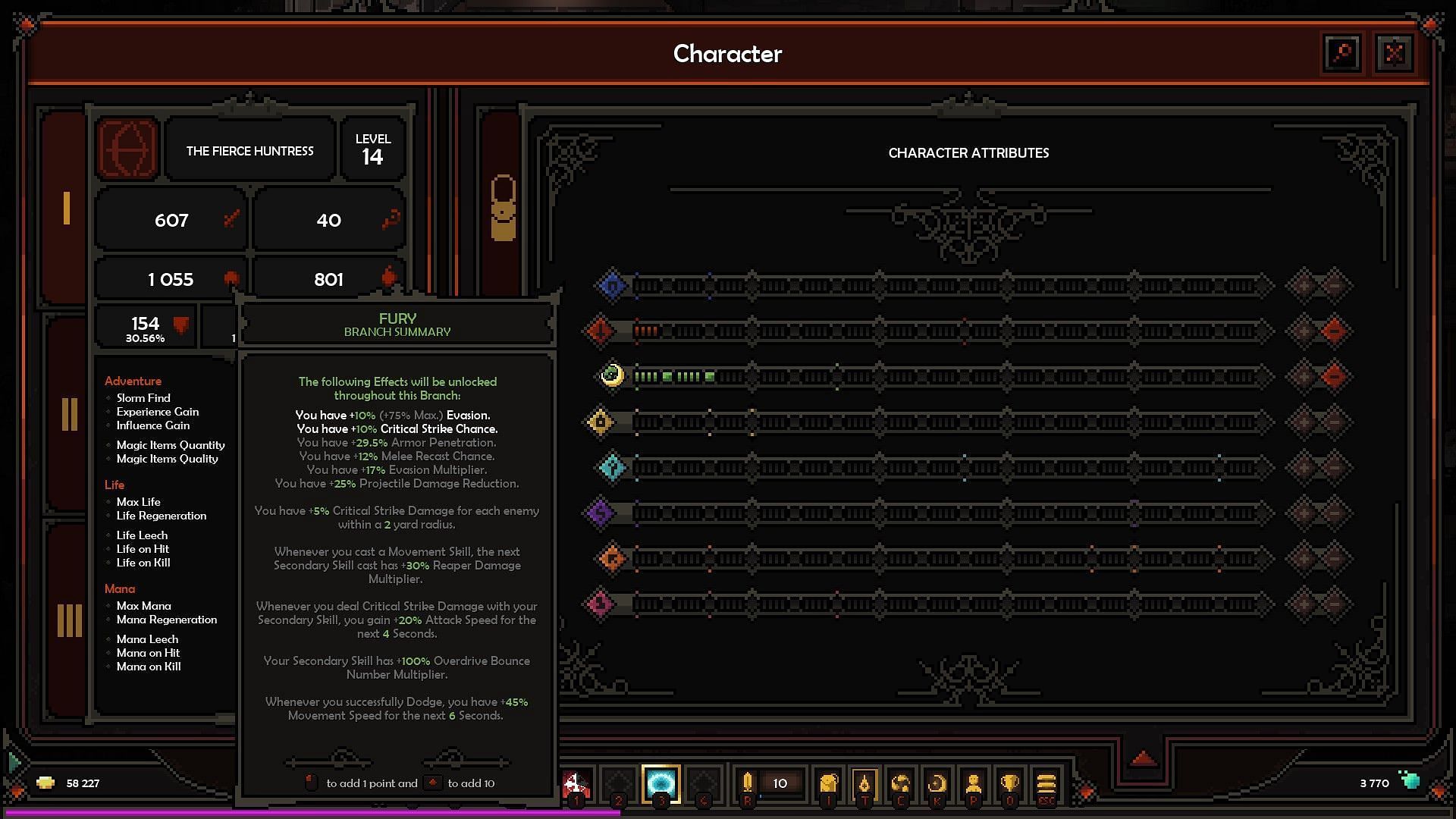 Progress Fury and Savagery for damage and defense (Image via Slormite Studios)